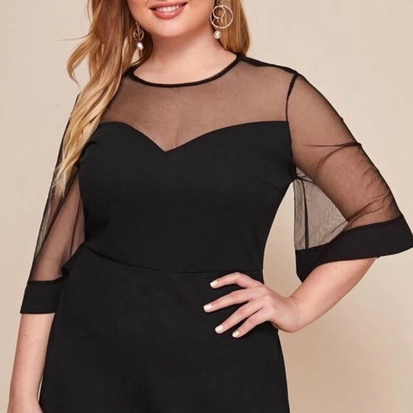 NEW•L-1X•Sugared + Bronzed Mesh Your Heart Sweetheart Romper - Picture 7 of 16